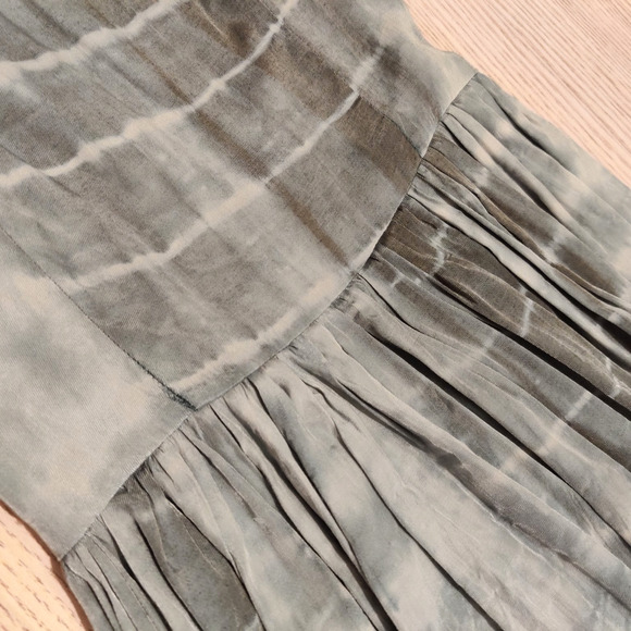 NEUW Maxi Dress Size 6 Gray Shibori Tie Dye Sleeveless Cut Out Pleated Festival - Picture 16 of 16
